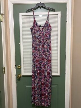Ellos Womens Dress Sleeveless Tank Stretch Abstract Floral Sz 14/16